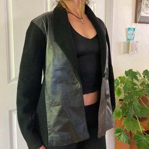 Jones of New York jacket (Black, merino wool & leather)